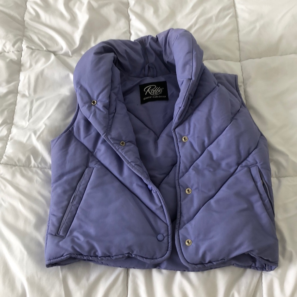 Vintage lavender ski vest by Roffe skiwear